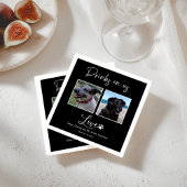Serviette En Papier Boissons Sur Nous Pet Photo Mariage Calligraphie