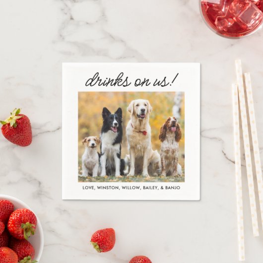 Serviette En Papier Boissons Sur Nous Simple Photo Mignonne Fun Chien (En situation)