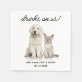 Serviette En Papier Boissons Sur Nous Simple Photo Mignonne Fun Chien (Devant)