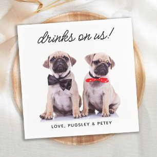 Serviette En Papier Boissons Sur Nous Simple Photo Mignonne Fun Chien 