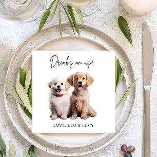 Serviette En Papier Boissons Sur Nous Simple Photo Mignonne Fun Chien