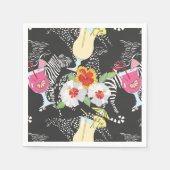 Serviette En Papier Boissons Tropicales Avec Animaux (Devant)