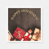 Serviette En Papier Boîte cadeau rustique, Noël (Devant)