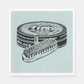 Serviette En Papier Boite de cirage à chaussures noires (Devant)