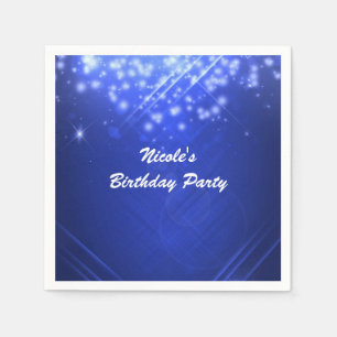 Serviette En Papier Boîte de nuit Blue Sparkle Glam Dance Club Party