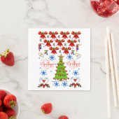 Serviette En Papier Boîtes de Noël santa claus serviettes fête rouge (En situation)