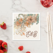 Serviette En Papier Boîtier Mariage Art Nouveau (En situation)