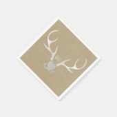 Serviette En Papier Boitiers blancs et Mariage Brown rustique (Coin)