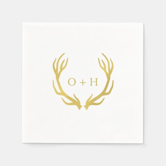 Serviette En Papier Boîtiers en or rustique Papier Mariage blanc Napki (Devant)