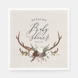 Serviette En Papier Boitiers rustiques aquarelle papier baby shower fl