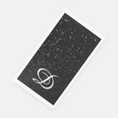 Serviette En Papier Bokeh Black Parties scintillant Moderne Calligraph (Coin)