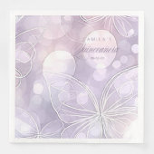 Serviette En Papier Bokeh et papillon Quinceanera Lavender ID1030 (Devant)