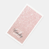 Serviette En Papier Bokeh Pale Rose Parties scintillant or Personnalis (Coin)