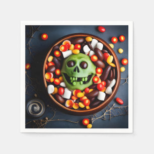 Serviette En Papier Bol de bonbons effrayants pour Halloween