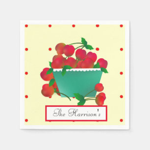 Serviette En Papier Bol de cerises en papier serviettes