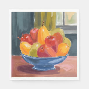 Serviette En Papier Bol de fruits peinture à l'aquarelle