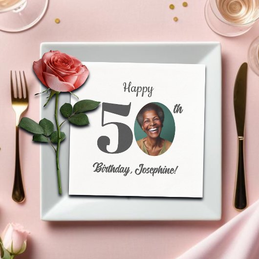 Serviette En Papier Bold 50th Birthday Party Photo