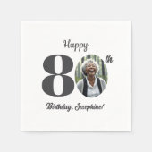 Serviette En Papier Bold 80th Birthday Party Photo (Devant)