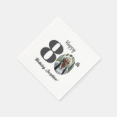Serviette En Papier Bold 80th Birthday Party Photo (Coin)