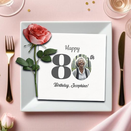 Serviette En Papier Bold 80th Birthday Party Photo