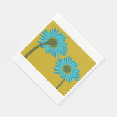 Serviette En Papier Bold Blue Daisy Art sur Mustard Yellow Arrière - p (Coin)