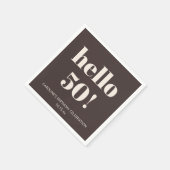 Serviette En Papier Bold Brown Cream Modern Chic 50th Birthday Party (Coin)