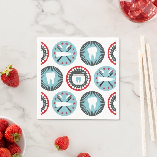 Serviette En Papier Bold Dentistry Pattern (En situation)