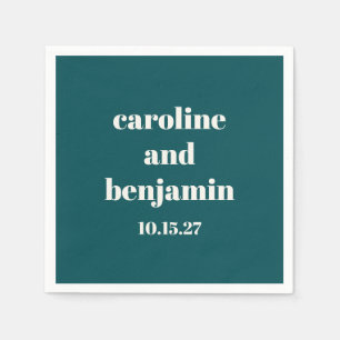 Serviette En Papier Bold Emerald Chic Mariage moderne personnalisé
