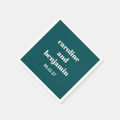 Serviette En Papier Bold Emerald Chic Mariage moderne personnalisé (Coin)