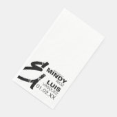 Serviette En Papier BOLD ESPERLUETTE Grunge Mariage Noir Blanc  (Coin)