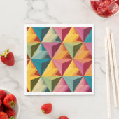 Serviette En Papier Bold Geometric Triangle Pattern  (En situation)