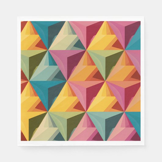 Serviette En Papier Bold Geometric Triangle Pattern  (Devant)