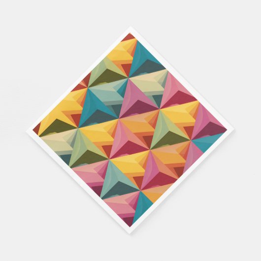 Serviette En Papier Bold Geometric Triangle Pattern  (Coin)