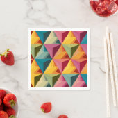 Serviette En Papier Bold Geometric Triangle Pattern (En situation)