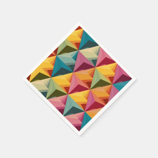 Serviette En Papier Bold Geometric Triangle Pattern (Coin)