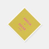 Serviette En Papier Bold Modern Chartreuse Pink Yellow Wedding Custom (Coin)