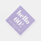 Serviette En Papier Bold Modern Lavender Purple 60th Birthday Party (Coin)