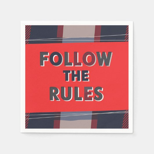 Serviette En Papier Bold Rules: A Clear, Striking Message (Devant)
