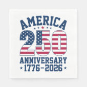 Serviette En Papier Bold Simple America 250 Anniversary Red and Blue (Devant)