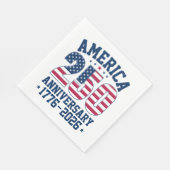 Serviette En Papier Bold Simple America 250 Anniversary Red and Blue (Coin)
