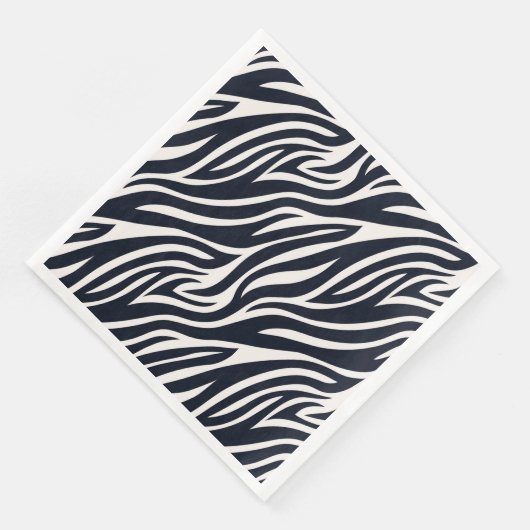 Serviette En Papier Bold Zebra Skin Motif noir & blanc ID1151 (Coin)