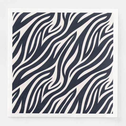 Serviette En Papier Bold Zebra Skin Motif noir & blanc ID1151 (Devant)