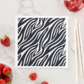 Serviette En Papier Bold Zebra Skin Motif noir & blanc ID1151 (En situation)