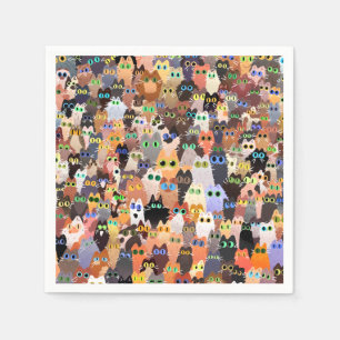 Serviette En Papier Boli en Papier Chat Napkin