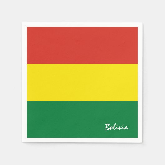 Serviette En Papier Bolivie & Bolivie Flag party mode / fans sportifs (Devant)
