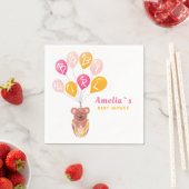 Serviette En Papier Boloon Bébé Bébé Baby shower fille en peluche mou (En situation)