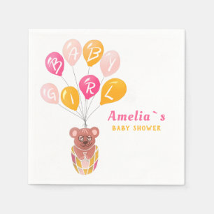 Serviette En Papier Boloon Bébé Bébé Baby shower fille en peluche mou