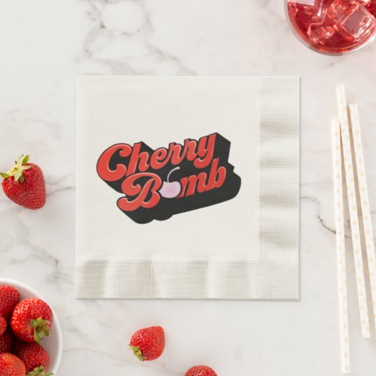 Serviette En Papier Bombe cerise (En situation)