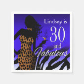 Serviette En Papier Bombshell Leopard 30e anniversaire | bleu (Devant)