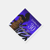 Serviette En Papier Bombshell Leopard 30e anniversaire | bleu (Coin)